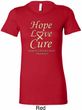 Ladies Uterine Cancer Hope Love Cure Longer Length Shirt