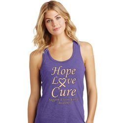 Ladies Uterine Cancer Hope Love Cure Racerback