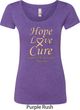 Ladies Uterine Cancer Hope Love Cure Scoop Neck