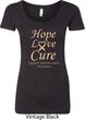 Ladies Uterine Cancer Hope Love Cure Scoop Neck