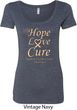 Ladies Uterine Cancer Hope Love Cure Scoop Neck