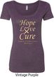 Ladies Uterine Cancer Hope Love Cure Scoop Neck