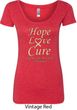 Ladies Uterine Cancer Hope Love Cure Scoop Neck