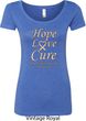 Ladies Uterine Cancer Hope Love Cure Scoop Neck