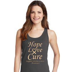 Ladies Uterine Cancer Hope Love Cure Tank Top