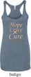Ladies Uterine Cancer Hope Love Cure Tri Blend Racerback