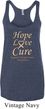 Ladies Uterine Cancer Hope Love Cure Tri Blend Racerback