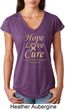 Ladies Uterine Cancer Hope Love Cure Tri Blend V-neck