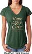 Ladies Uterine Cancer Hope Love Cure Tri Blend V-neck
