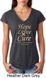 Ladies Uterine Cancer Hope Love Cure Tri Blend V-neck