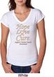 Ladies Uterine Cancer Hope Love Cure Tri Blend V-neck