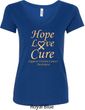 Ladies Uterine Cancer Hope Love Cure V-Neck