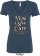 Ladies Uterine Cancer Hope Love Cure V-Neck