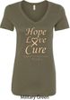 Ladies Uterine Cancer Hope Love Cure V-Neck