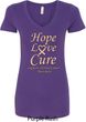 Ladies Uterine Cancer Hope Love Cure V-Neck