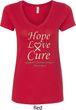 Ladies Uterine Cancer Hope Love Cure V-Neck