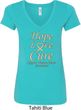 Ladies Uterine Cancer Hope Love Cure V-Neck