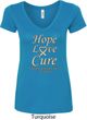 Ladies Uterine Cancer Hope Love Cure V-Neck