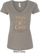 Ladies Uterine Cancer Hope Love Cure V-Neck