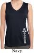 Ladies White 7 Chakras Bottom Print Sleeveless Moisture Wicking Tee