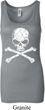 Ladies White Distressed Skull Longer Length Tank Top