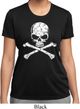 Ladies White Distressed Skull Moisture Wicking Shirt