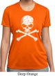 Ladies White Distressed Skull Moisture Wicking Shirt