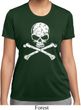 Ladies White Distressed Skull Moisture Wicking Shirt