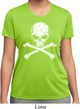Ladies White Distressed Skull Moisture Wicking Shirt
