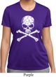 Ladies White Distressed Skull Moisture Wicking Shirt