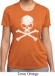 Ladies White Distressed Skull Moisture Wicking Shirt