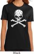 Ladies White Distressed Skull Organic Shirt