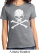 Ladies White Distressed Skull Shirt