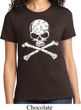 Ladies White Distressed Skull Shirt