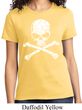 Ladies White Distressed Skull Shirt