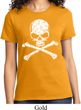 Ladies White Distressed Skull Shirt