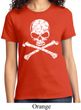 Ladies White Distressed Skull Shirt