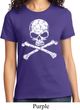 Ladies White Distressed Skull Shirt