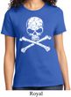 Ladies White Distressed Skull Shirt