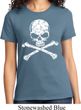 Ladies White Distressed Skull Shirt