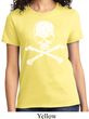 Ladies White Distressed Skull Shirt