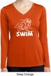 Ladies White Penguin Power Swim Dry Wicking Long Sleeve