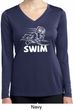 Ladies White Penguin Power Swim Dry Wicking Long Sleeve