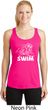 Ladies White Penguin Power Swim Dry Wicking Racerback