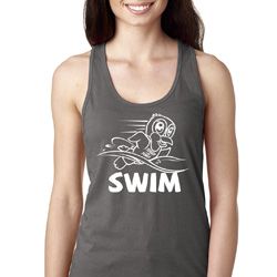 Ladies White Penguin Power Swim Ideal Racerback
