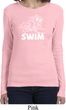 Ladies White Penguin Power Swim Long Sleeve Shirt