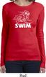 Ladies White Penguin Power Swim Long Sleeve Shirt