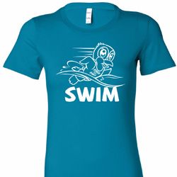 Ladies White Penguin Power Swim Longer Length Shirt