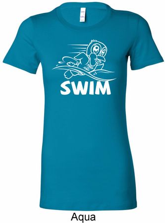 Ladies White Penguin Power Swim Longer Length Shirt