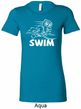 Ladies White Penguin Power Swim Longer Length Shirt